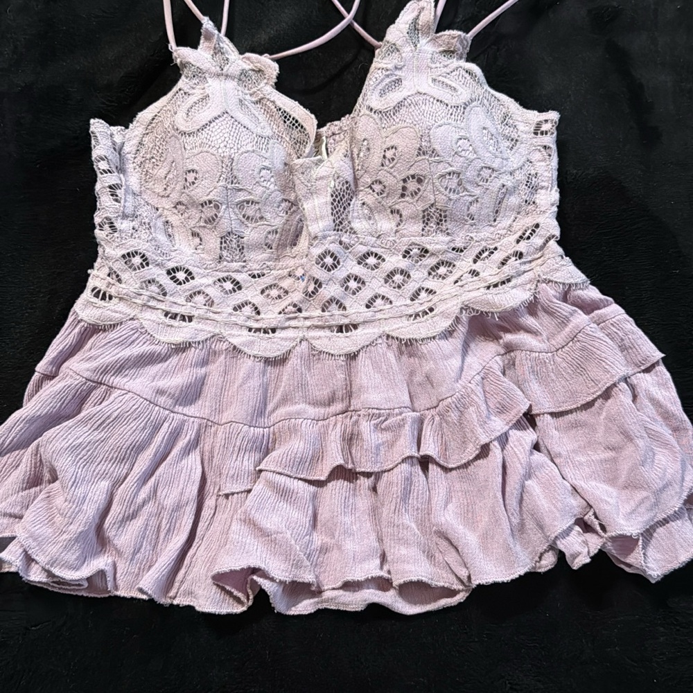 Lavender Lace Trim Chemise